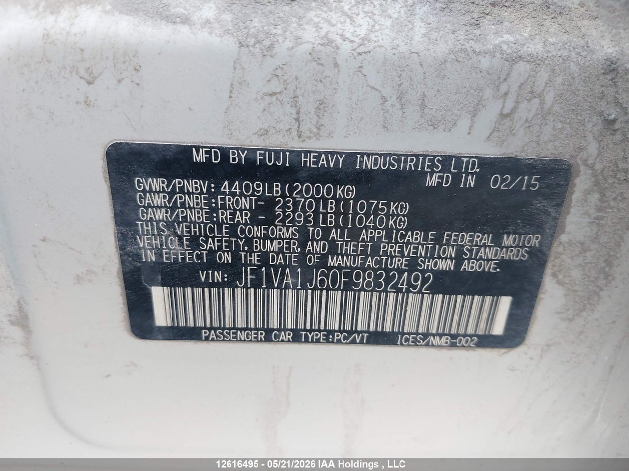 2015 SUBARU WRX LIMITED thumbnail 10