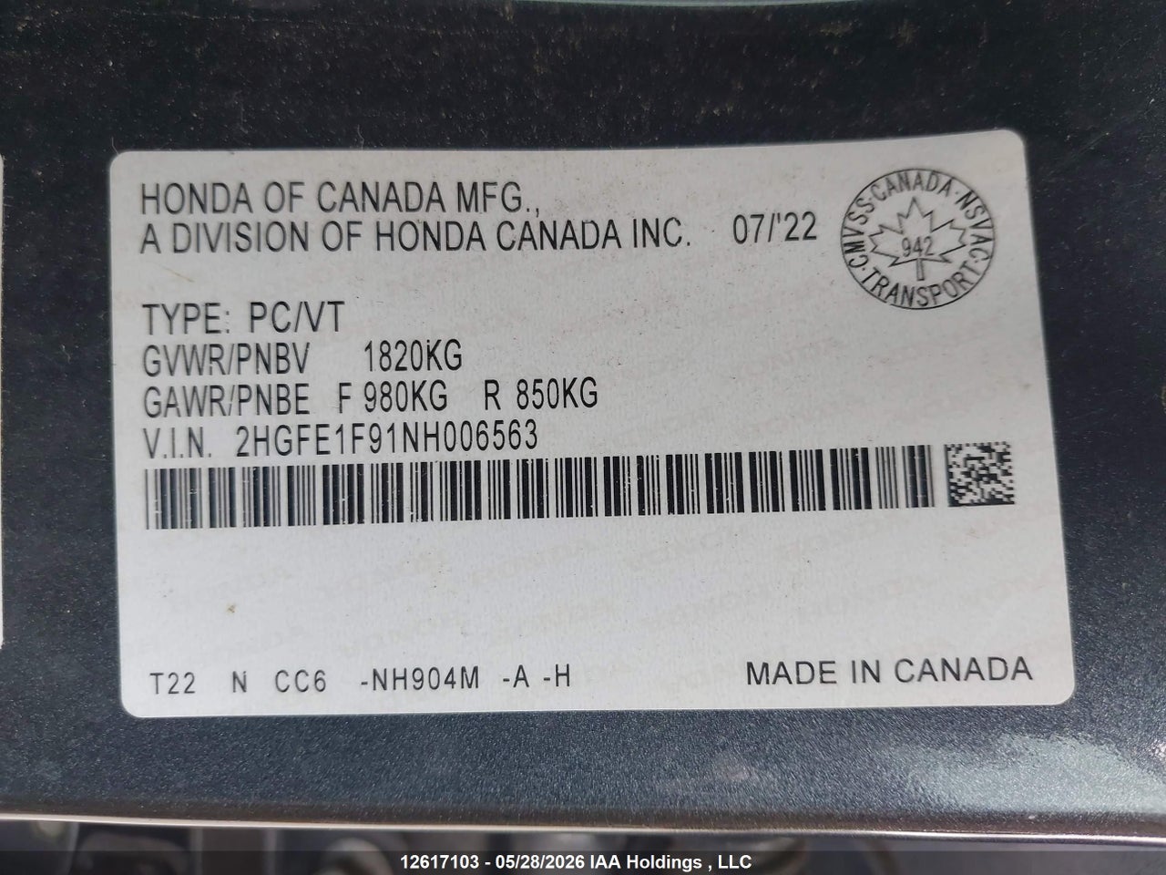 2022 HONDA CIVIC thumbnail 10