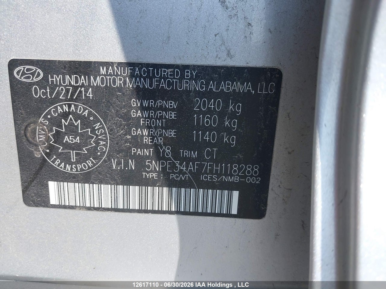 2015 HYUNDAI SONATA thumbnail 10