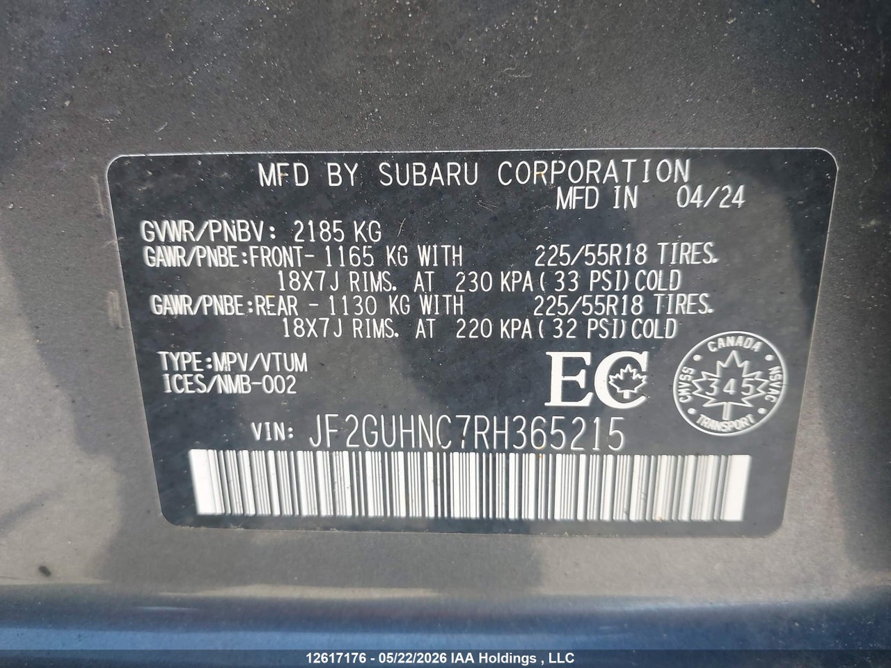 2024 SUBARU CROSSTREK LIMITED thumbnail 10