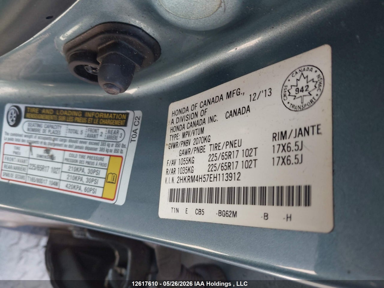 2014 HONDA CR-V EX thumbnail 10