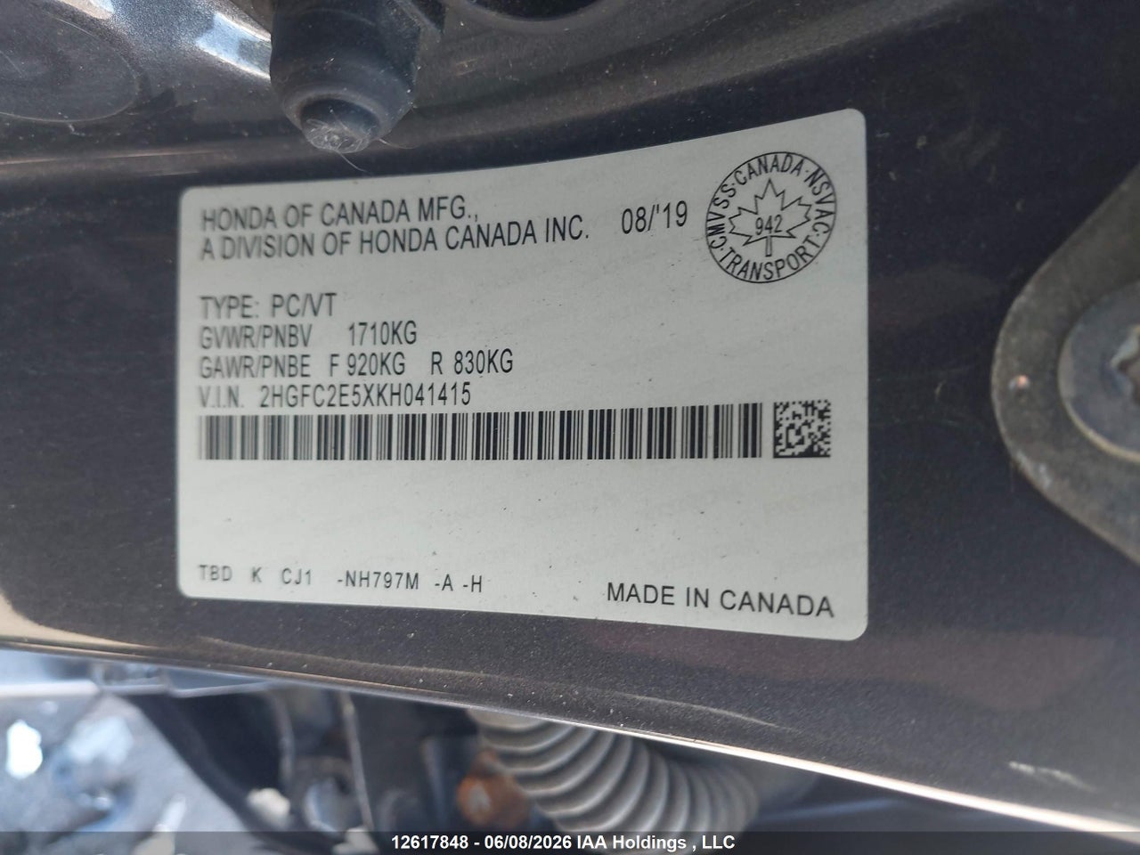 2019 HONDA CIVIC LX thumbnail 10
