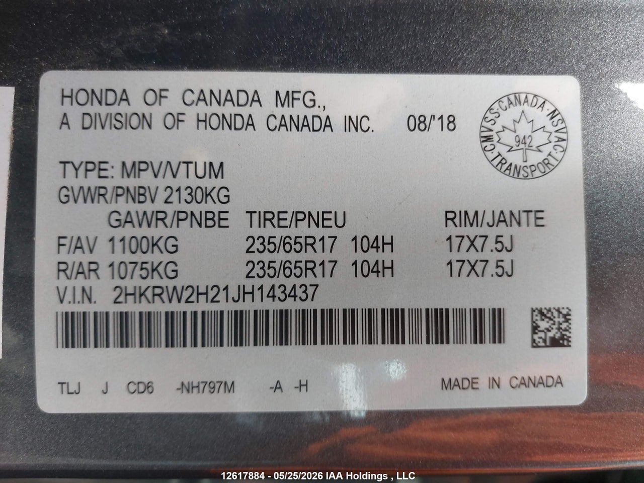 2018 HONDA CR-V thumbnail 10