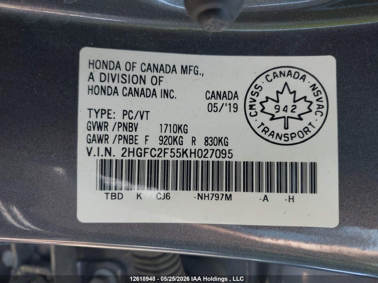 2019 HONDA CIVIC LX thumbnail 10