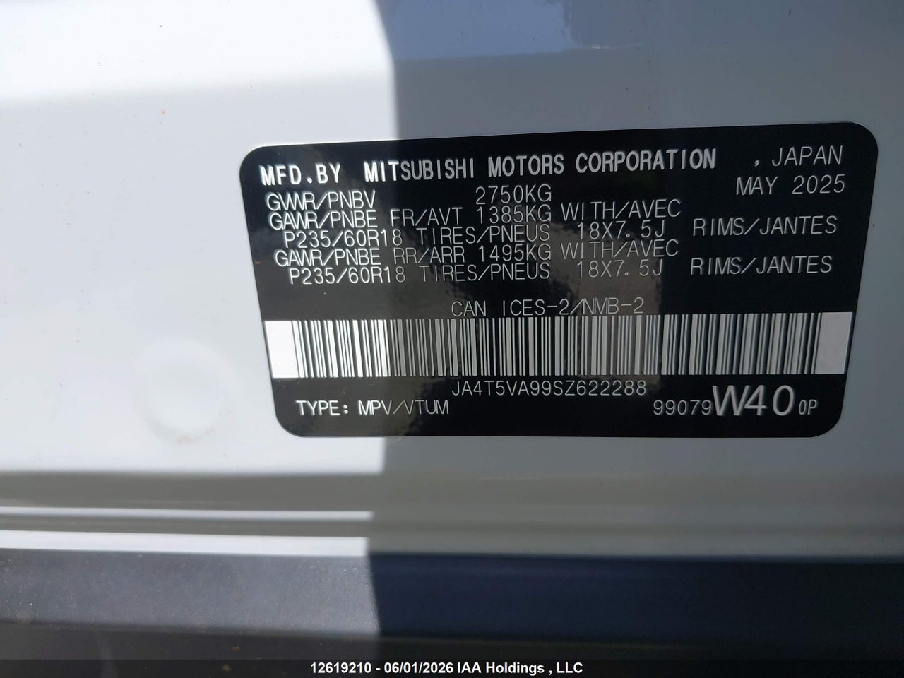 2025 MITSUBISHI OUTLANDER PHEV LE/SE/SEL S-AWC thumbnail 10