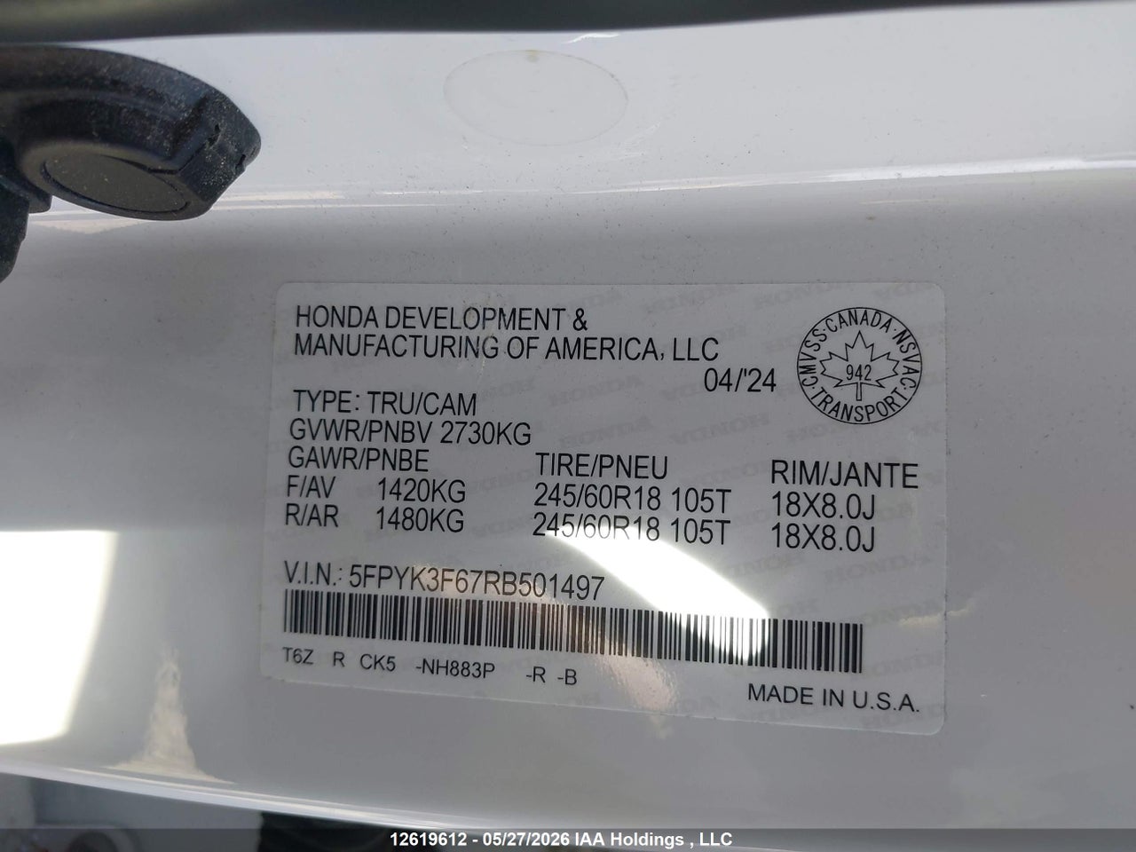 2024 HONDA Ridgeline thumbnail 10