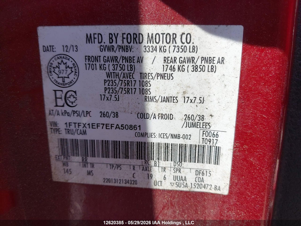 2014 FORD F150 SUPER CAB thumbnail 10