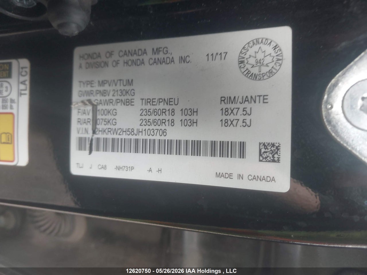 2018 HONDA CR-V EX thumbnail 10