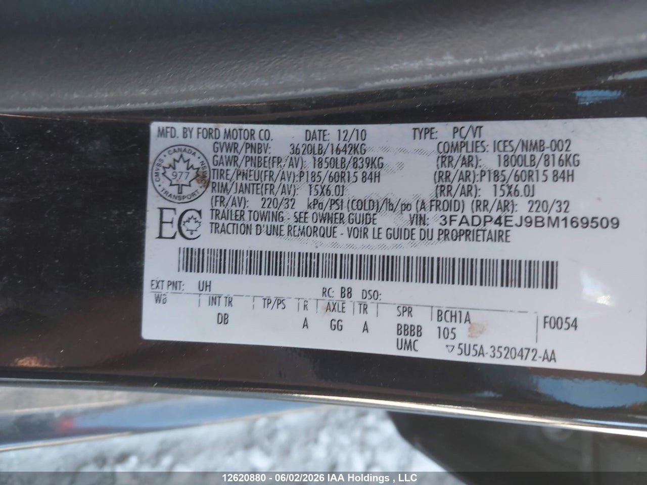 2011 FORD FIESTA SE thumbnail 10