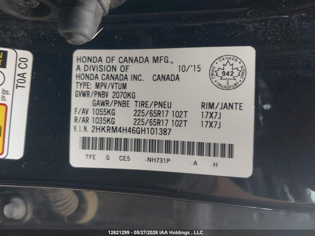 2016 HONDA CR-V SE thumbnail 10