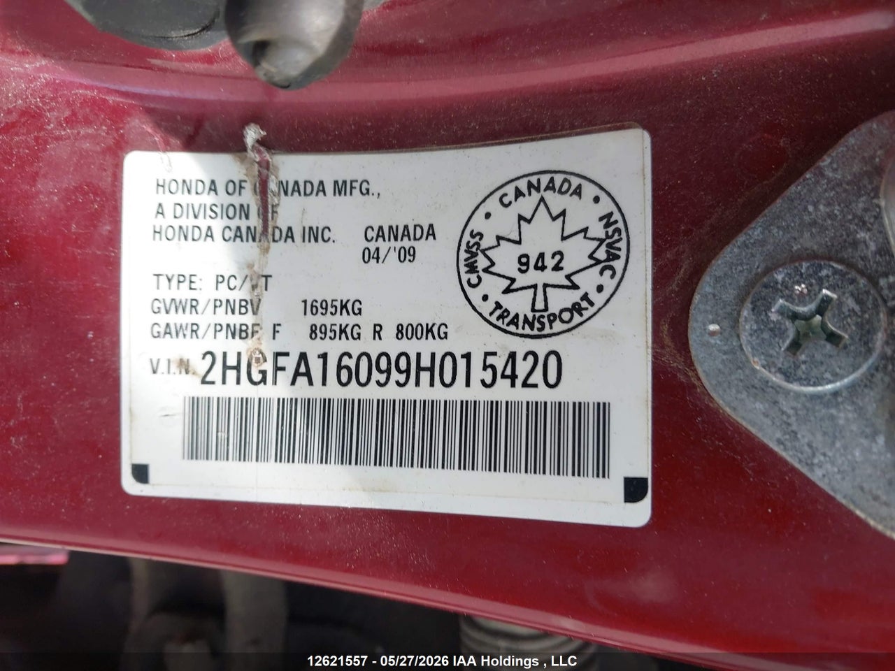 2009 HONDA CIVIC EXL thumbnail 10