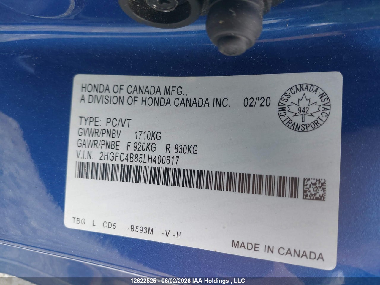 2020 HONDA CIVIC SPORT thumbnail 10
