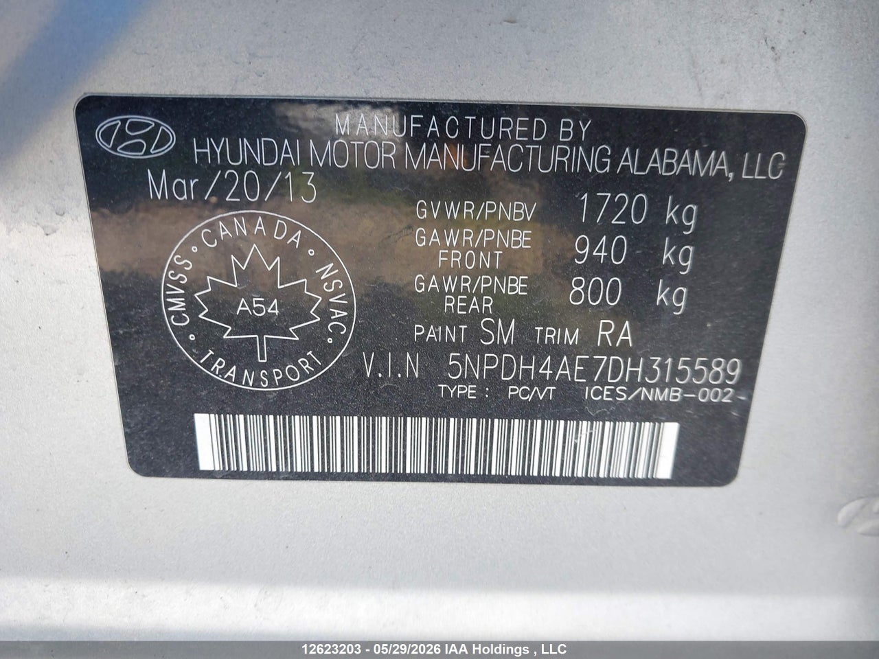 2013 HYUNDAI ELANTRA GL thumbnail 10