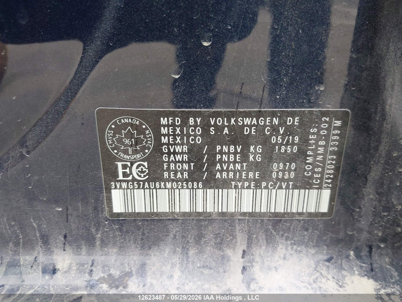 2019 VOLKSWAGEN GOLF S/SE thumbnail 10