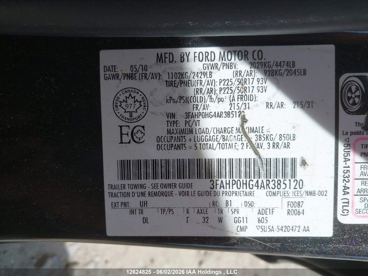 2010 FORD FUSION SE thumbnail 10