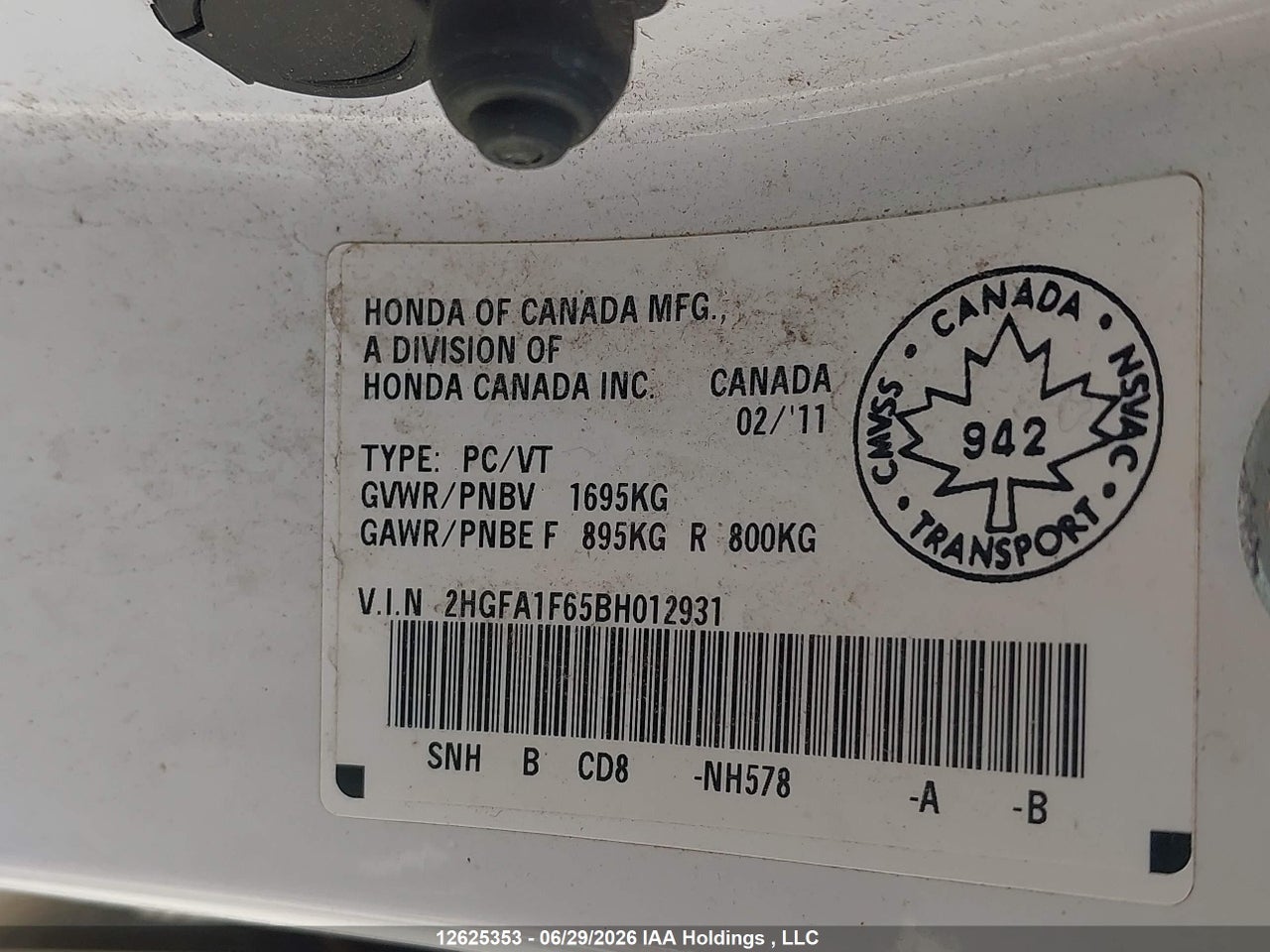 2011 HONDA CIVIC SE thumbnail 10