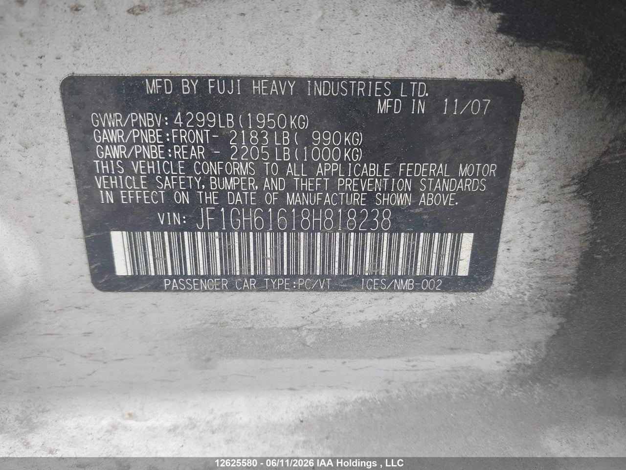 2008 SUBARU IMPREZA 2.5 I thumbnail 10