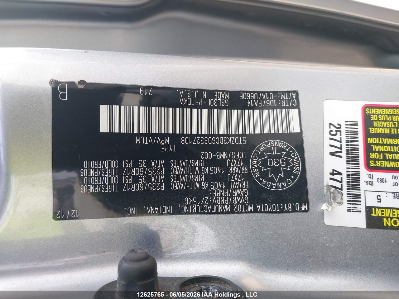 2013 TOYOTA SIENNA thumbnail 10