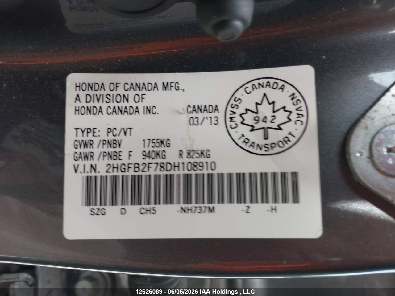 2013 HONDA CIVIC thumbnail 10