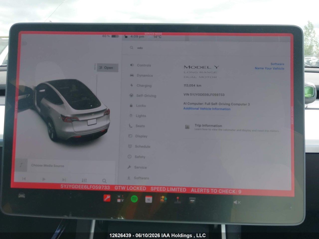 2020 TESLA MODEL Y LONG RANGE thumbnail 8