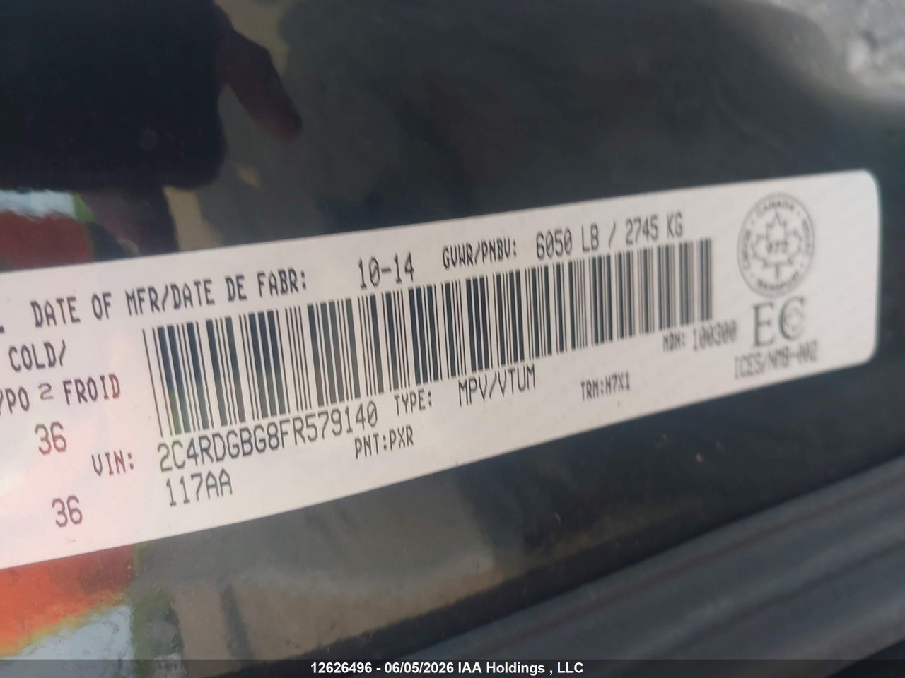2015 DODGE GRAND CARAVAN thumbnail 10