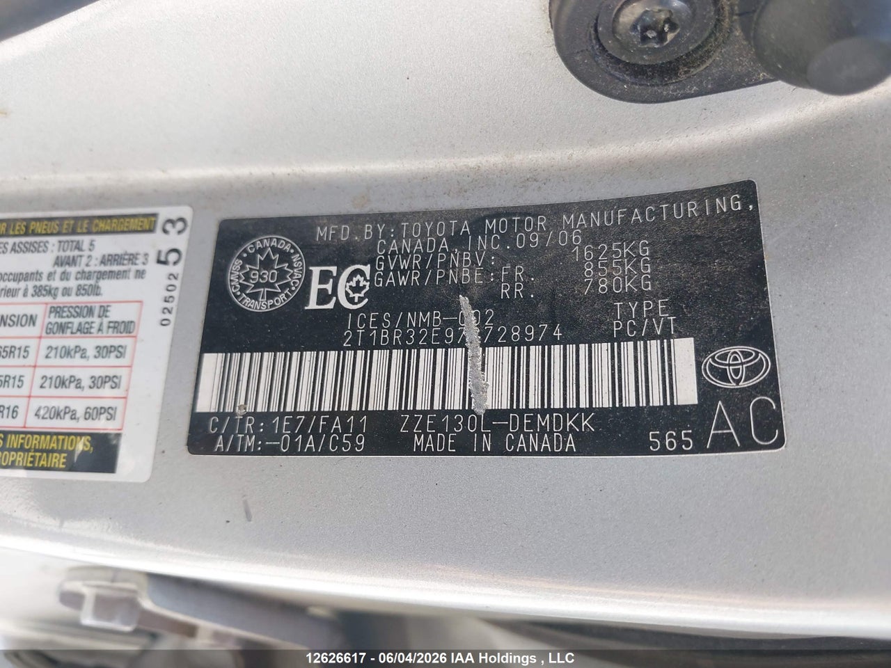 2007 TOYOTA COROLLA thumbnail 10