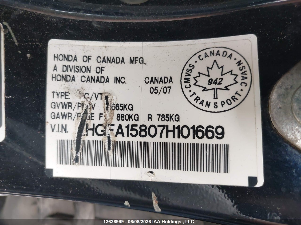 2007 HONDA CIVIC EX thumbnail 10