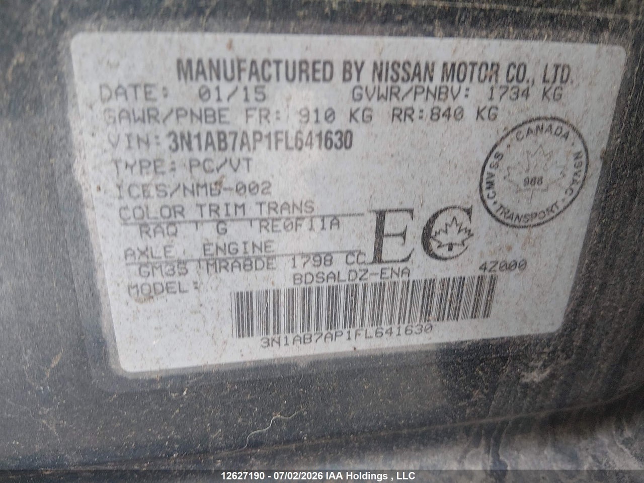 2015 NISSAN SENTRA thumbnail 10