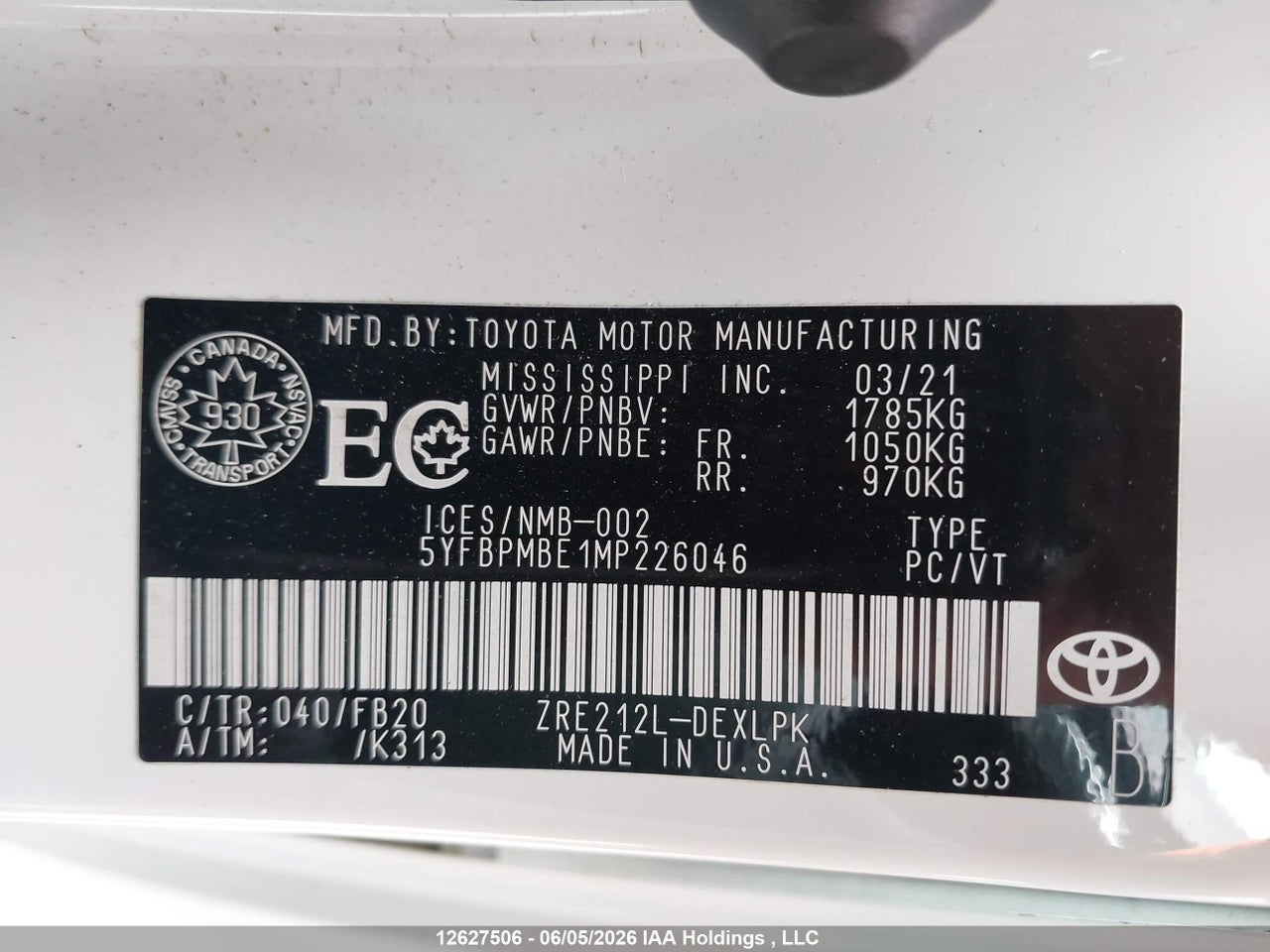 2021 TOYOTA COROLLA LE thumbnail 10