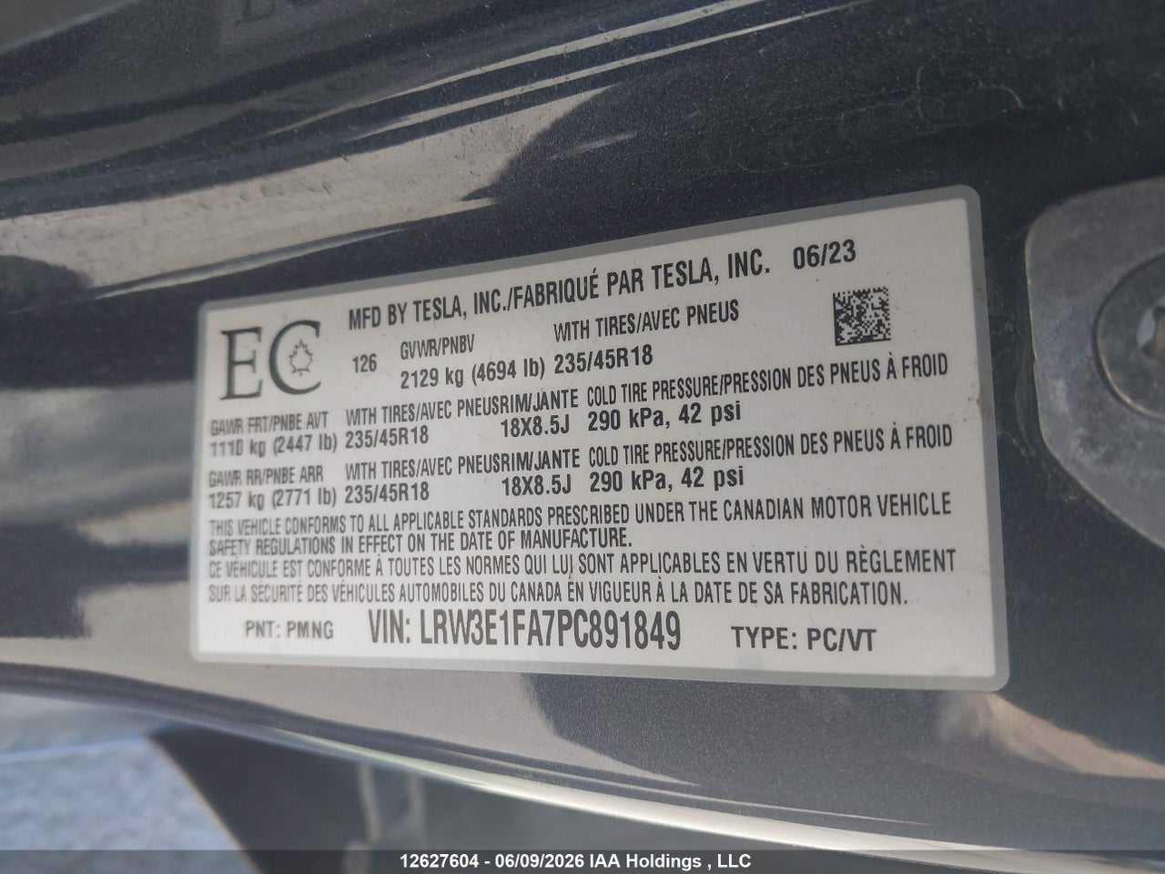 2023 TESLA MODEL 3 RWD thumbnail 10