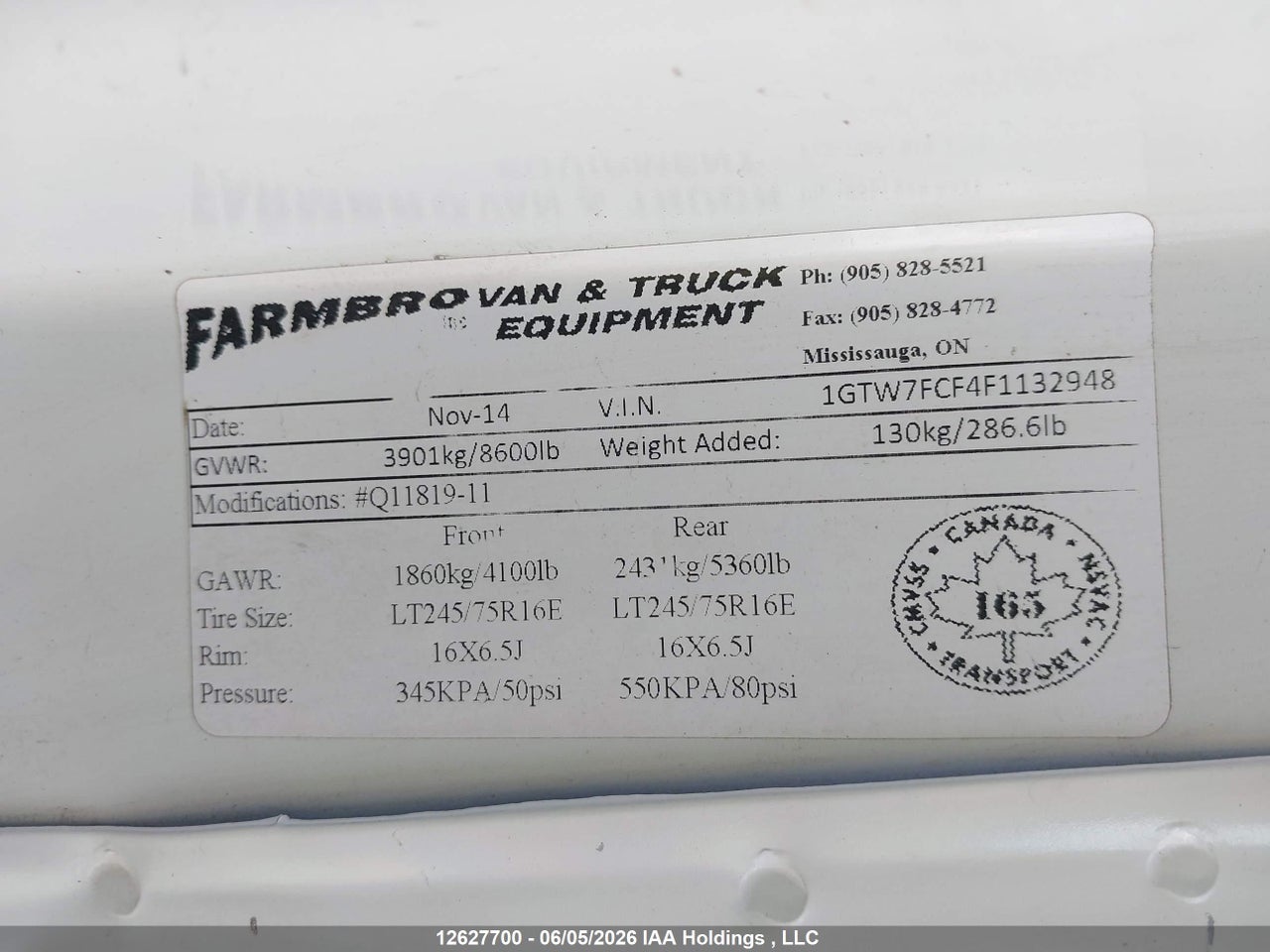 2015 GMC SAVANA 2500 1WT thumbnail 10