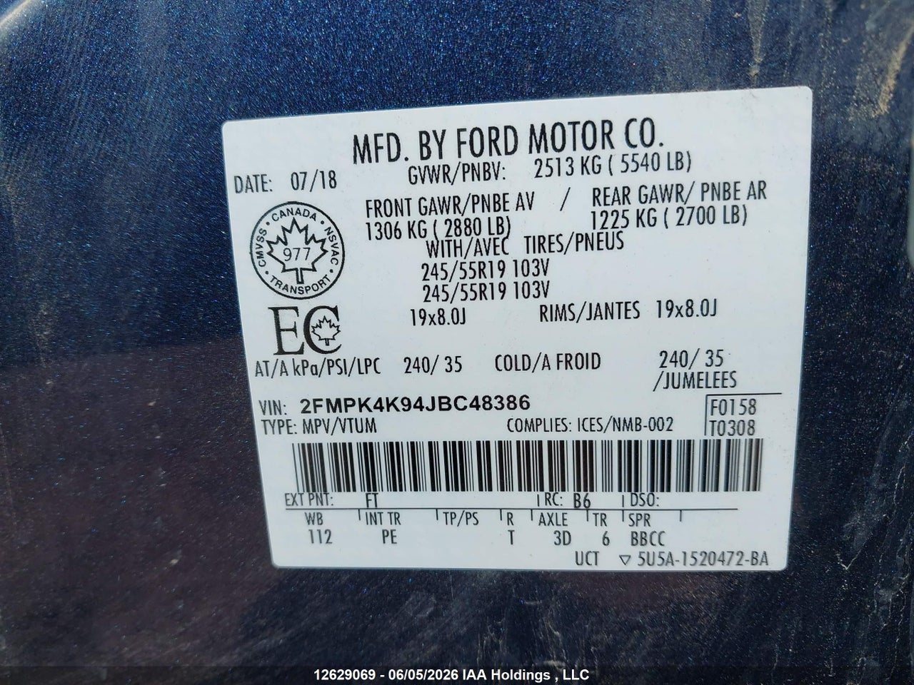 2018 FORD EDGE TITANIUM thumbnail 10