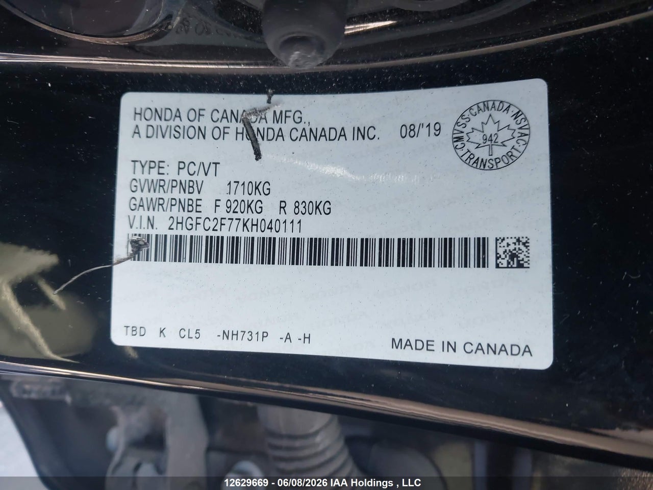 2019 HONDA CIVIC EX thumbnail 10