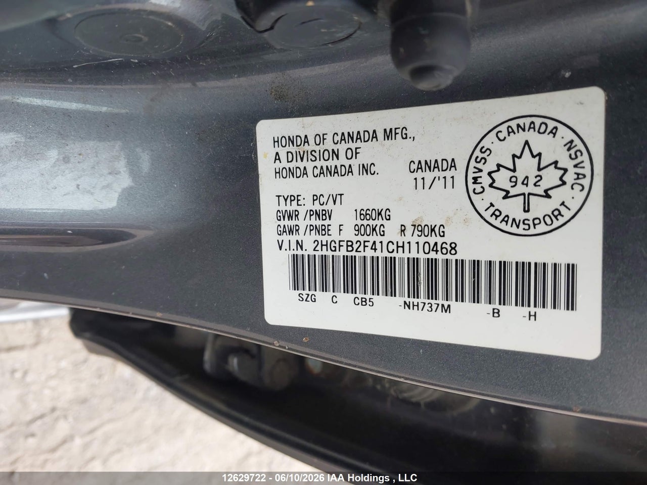 2012 HONDA CIVIC thumbnail 10