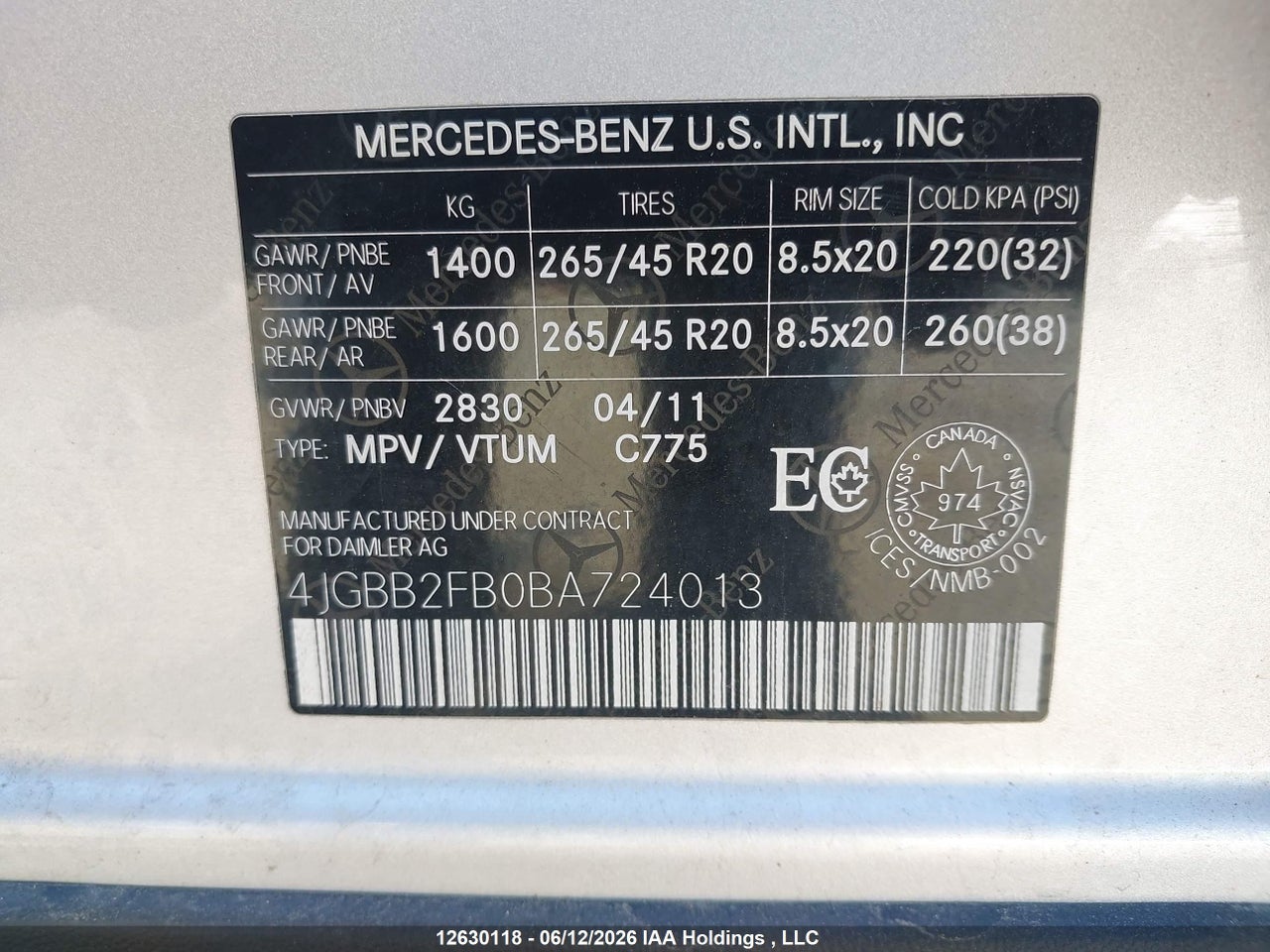 2011 MERCEDES BENZ ML 350 BLUETEC 4MATIC thumbnail 10