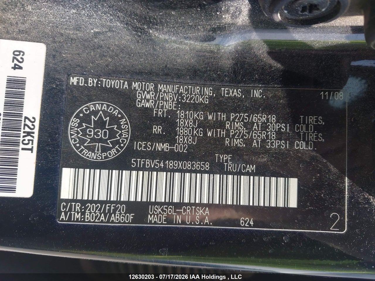 2009 TOYOTA TUNDRA thumbnail 10