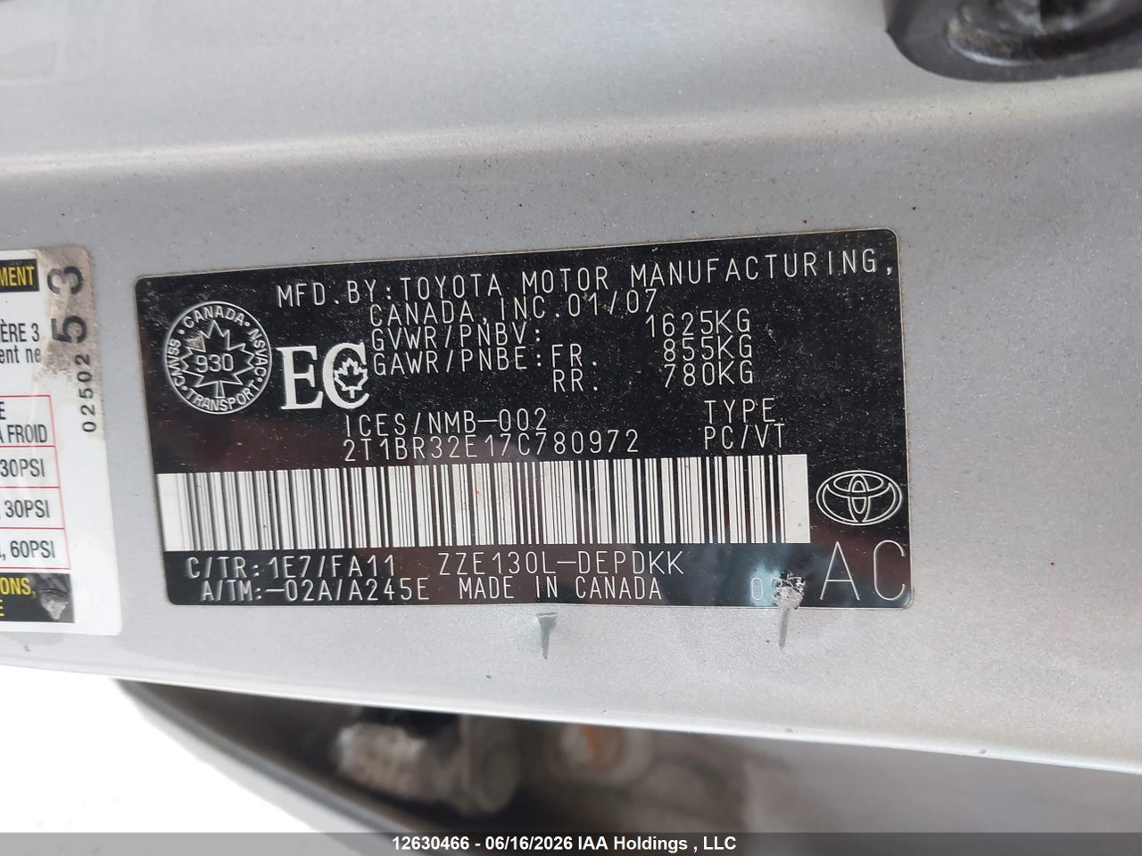 2007 TOYOTA COROLLA CE/LE/S thumbnail 10