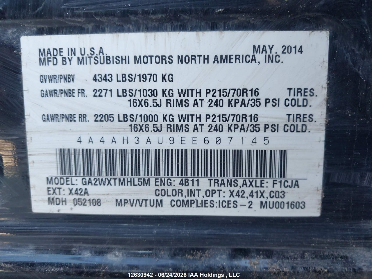 2014 MITSUBISHI RVR thumbnail 10