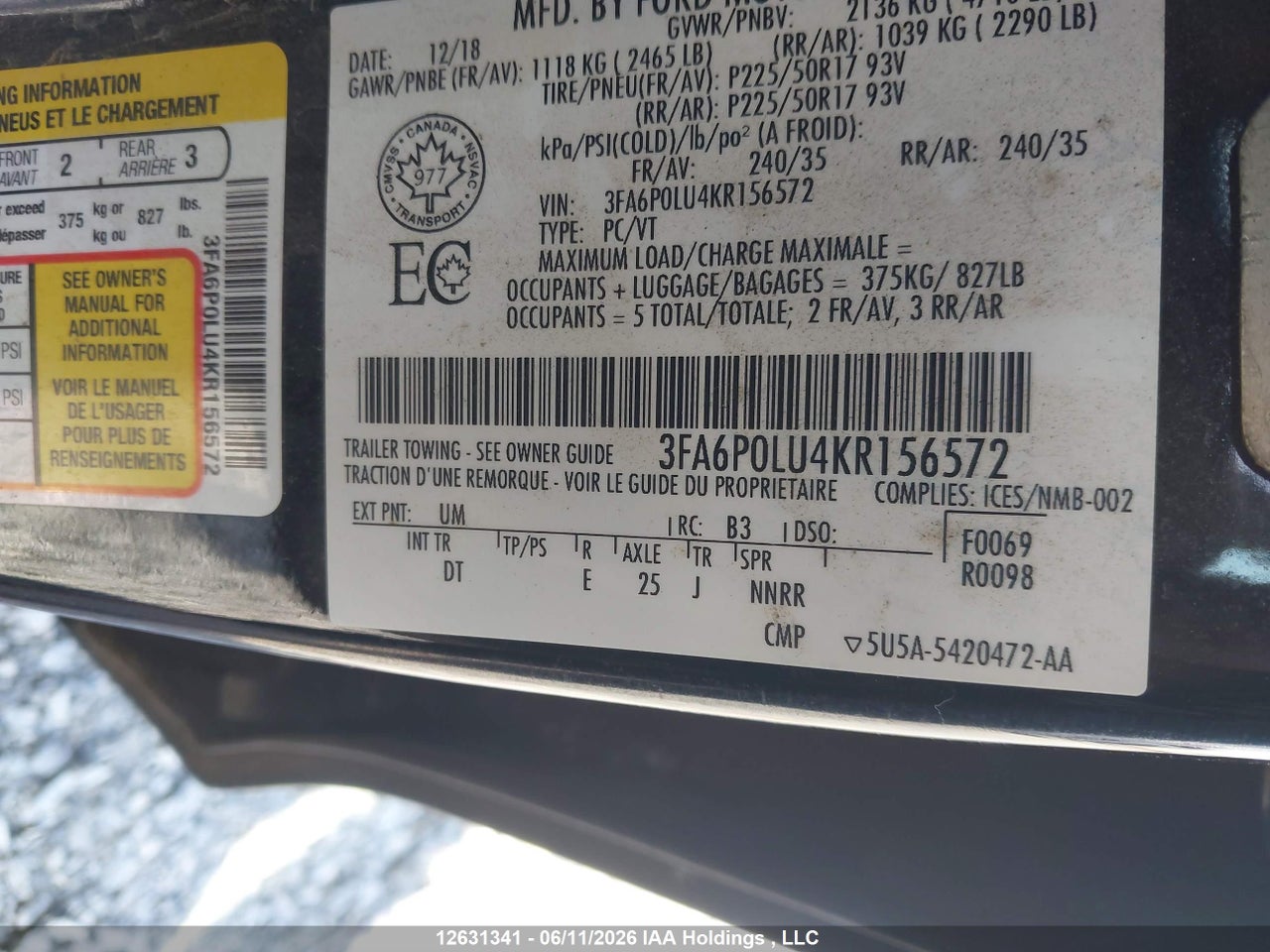 2019 FORD FUSION SE thumbnail 10