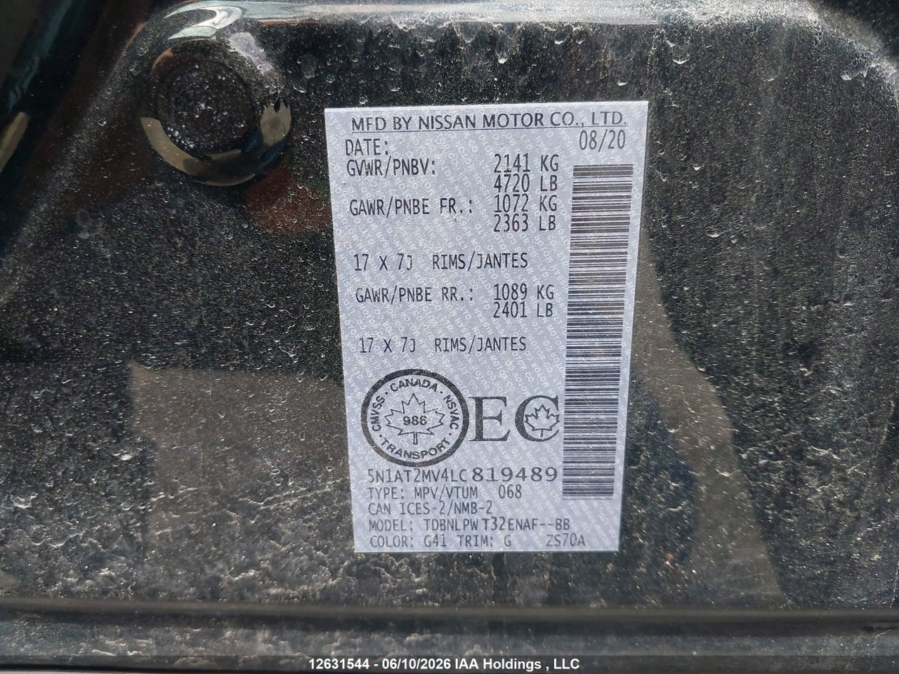 2020 NISSAN ROGUE S/SL/SV thumbnail 10