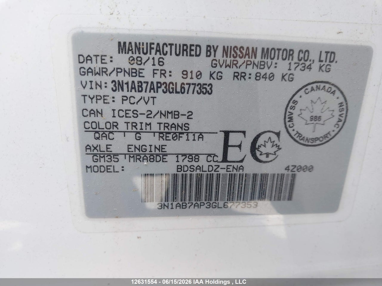 2016 NISSAN SENTRA thumbnail 10