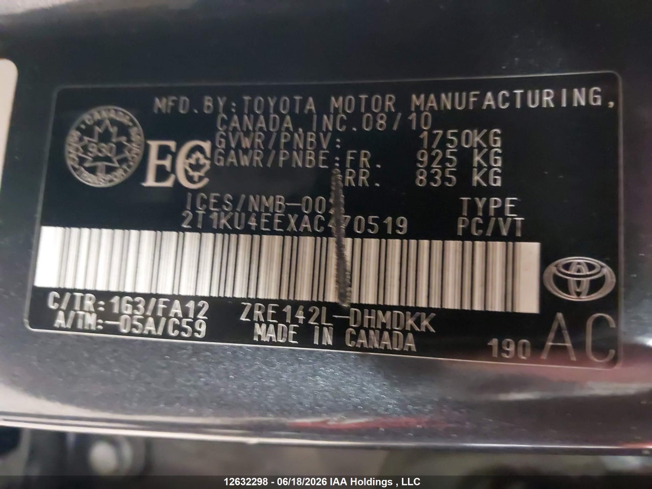 2010 TOYOTA MATRIX thumbnail 10