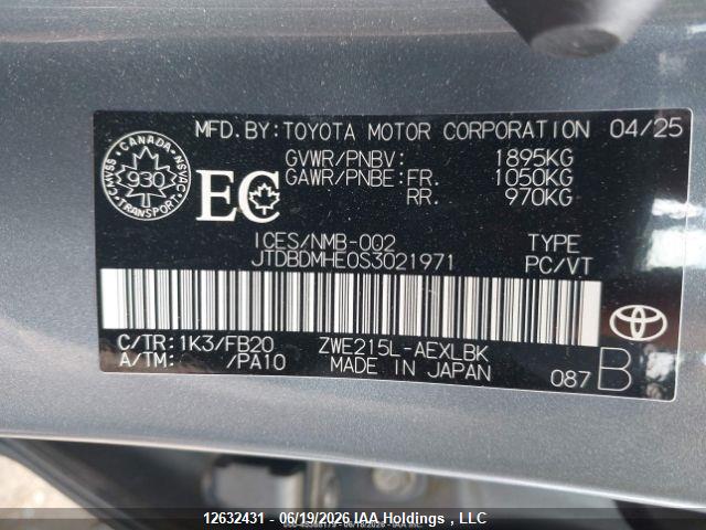 2025 TOYOTA COROLLA HYBRID LE thumbnail 11