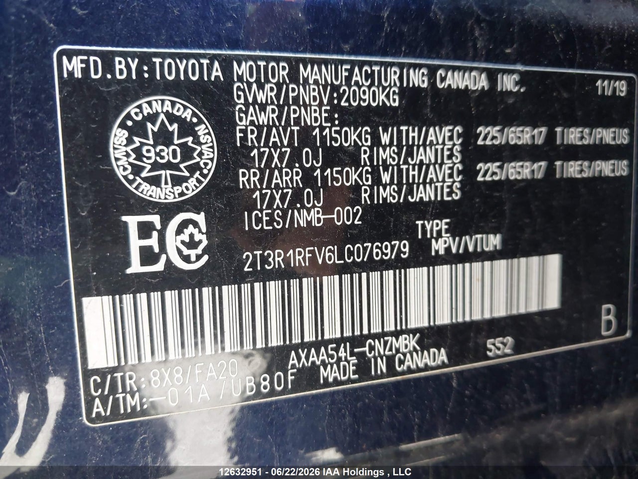 2020 TOYOTA RAV4 XLE thumbnail 10