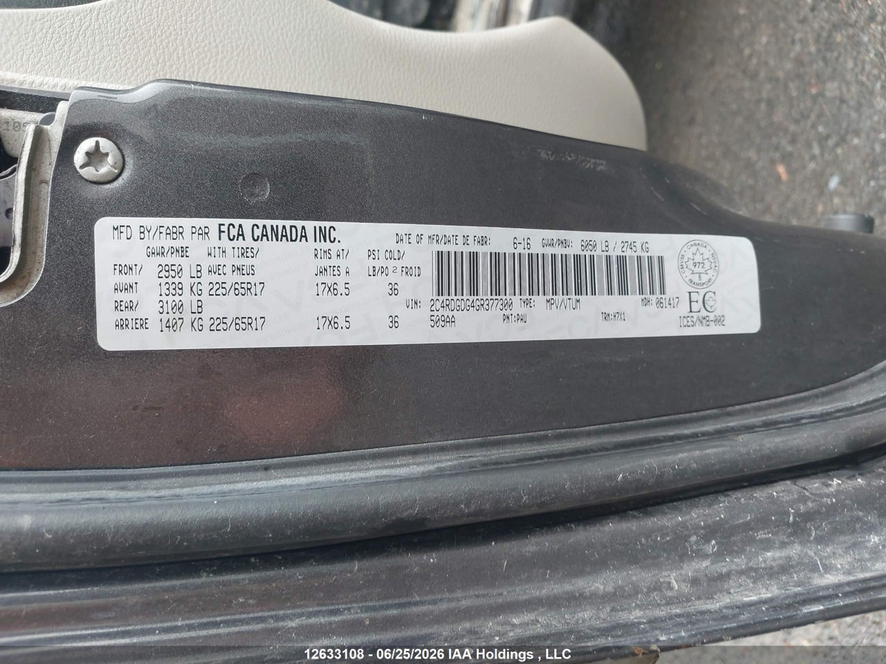 2016 DODGE GRAND CARAVAN CREW thumbnail 10