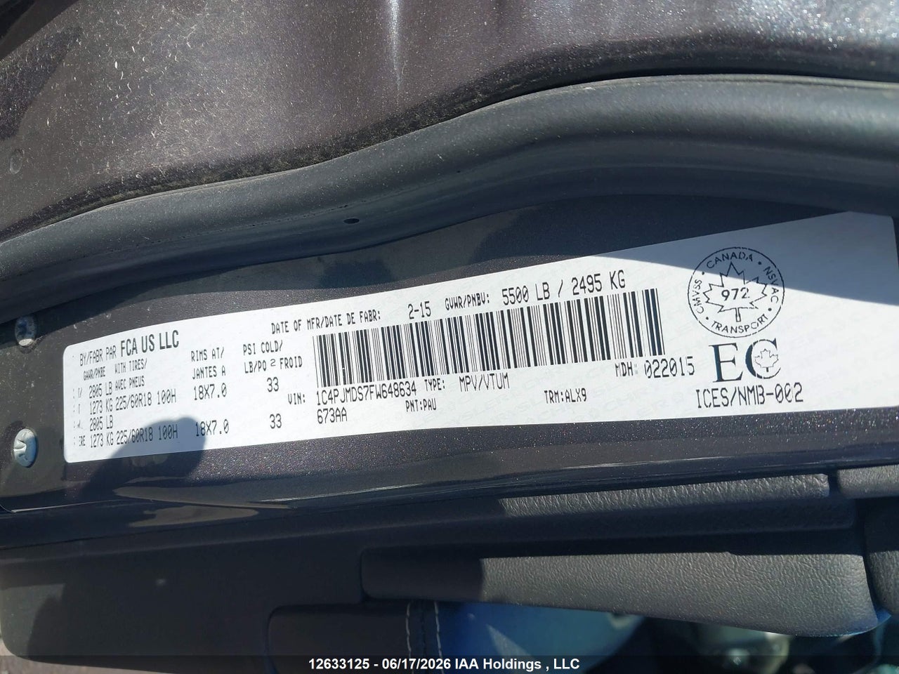 2015 JEEP CHEROKEE LIMITED thumbnail 10