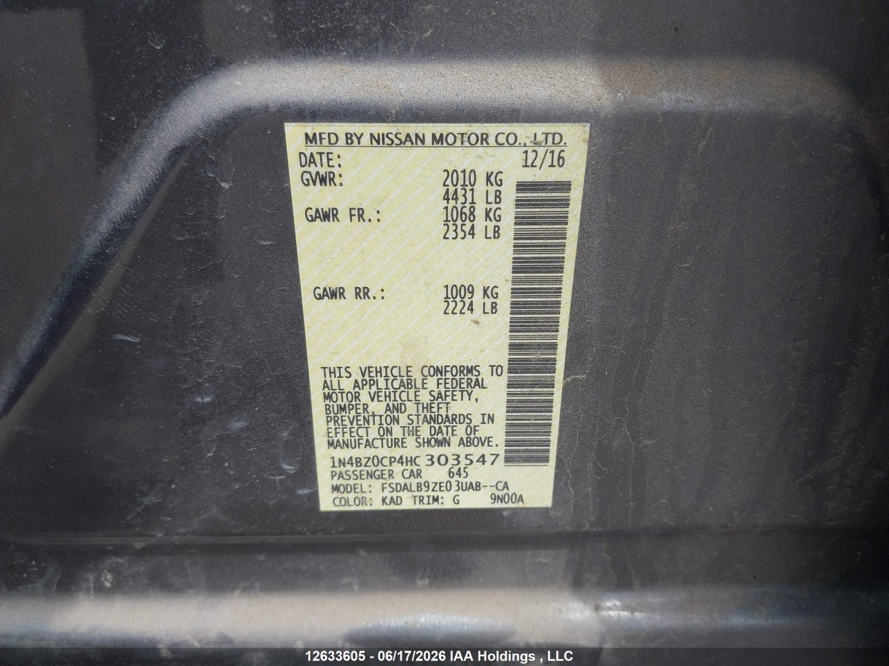 2017 NISSAN LEAF S/SV/SL thumbnail 10