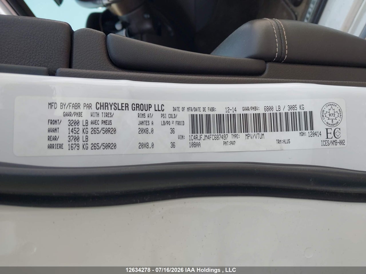 2015 JEEP GRAND CHEROKEE thumbnail 10