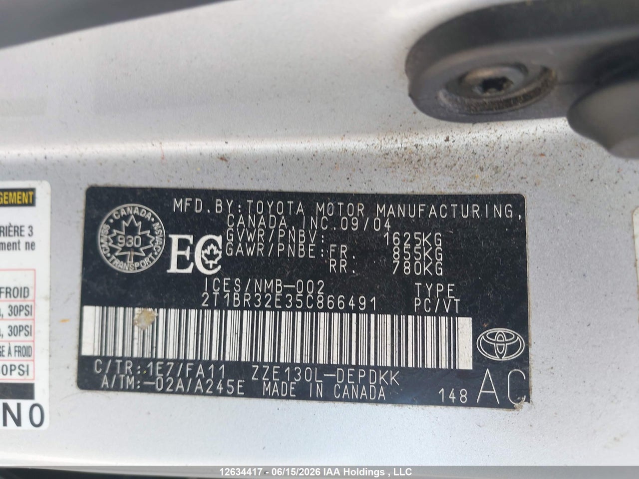2005 TOYOTA COROLLA CE/LE/S thumbnail 10