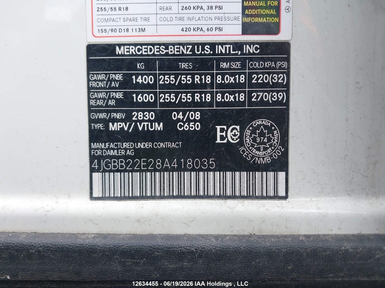 2008 MERCEDES BENZ ML 320 CDI 4MATIC thumbnail 10